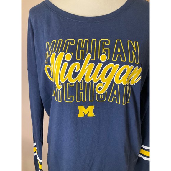 NWT Women's Michigan Wolverines Lightweight Long Sleeve T-Shirt - Navy  Size: Sm - Picture 2 of 13